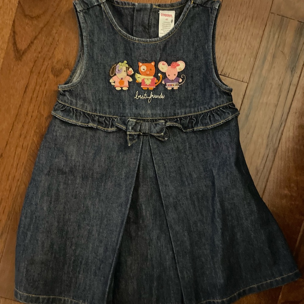 Gymboree Denim Dress with Animal Embroidery
